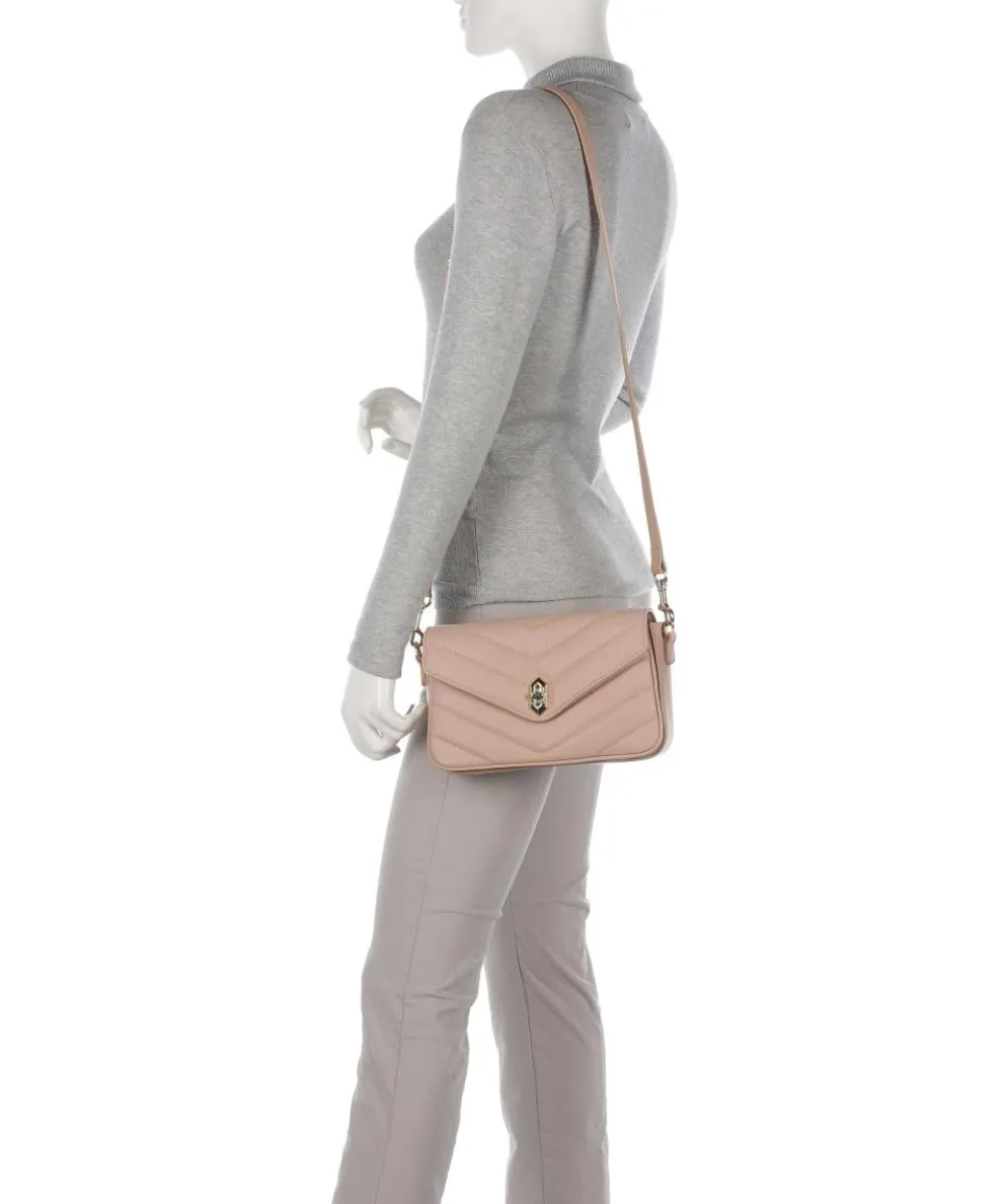 Soft Matelassé Crossbody bag soft cow leather nude