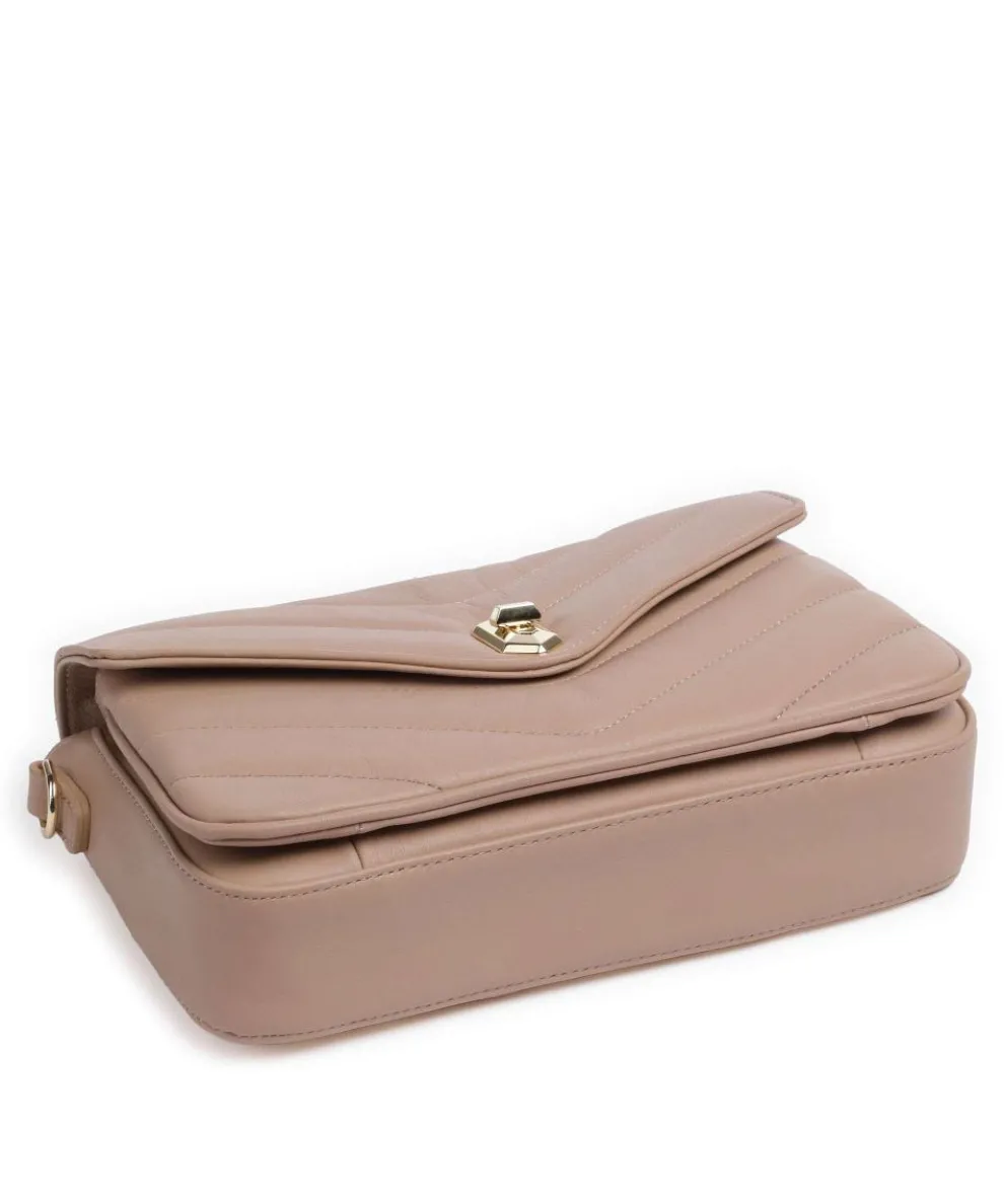 Soft Matelassé Crossbody bag soft cow leather nude