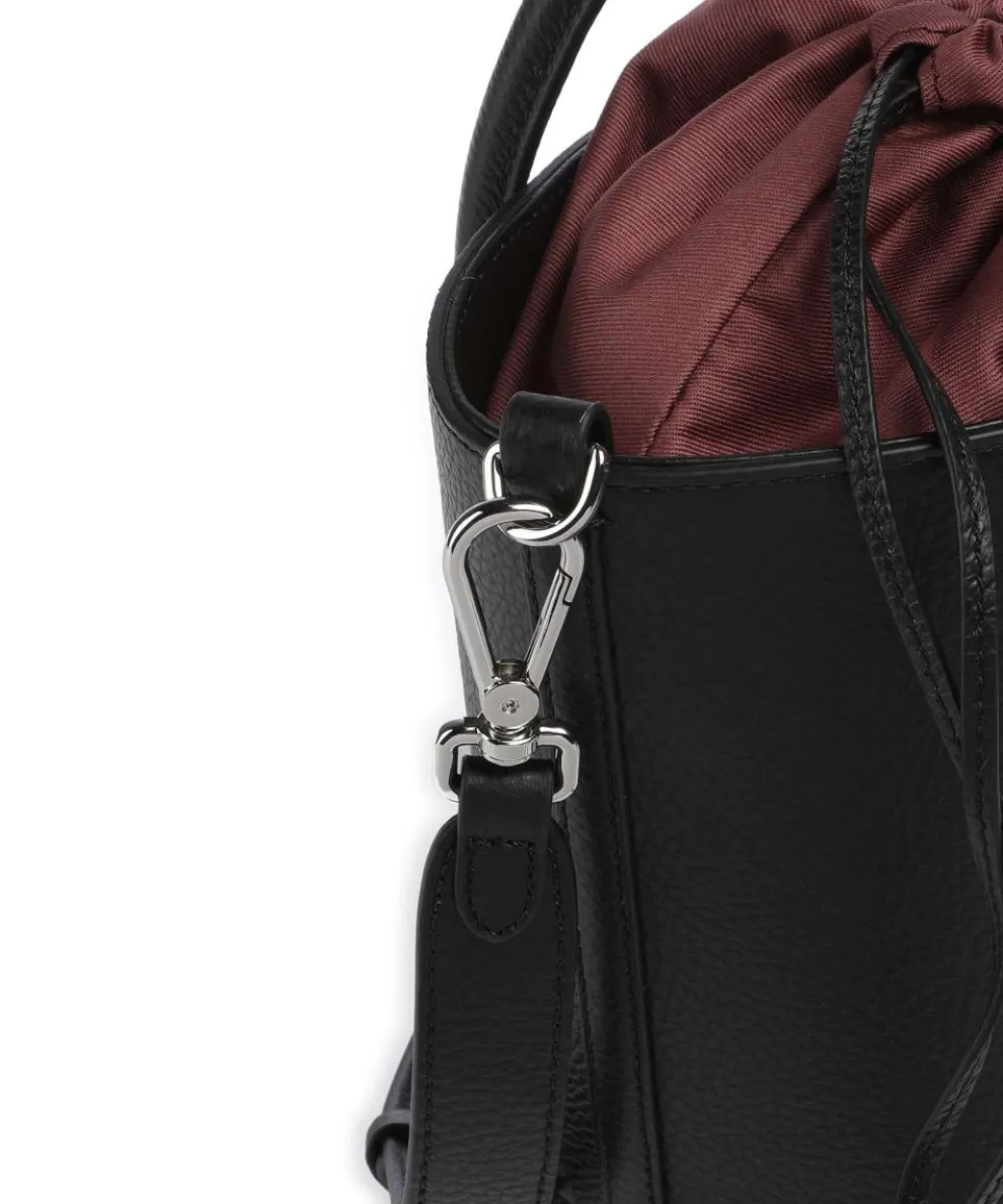 Myrtha Maxi Logo Bucket bag grained cow leather black