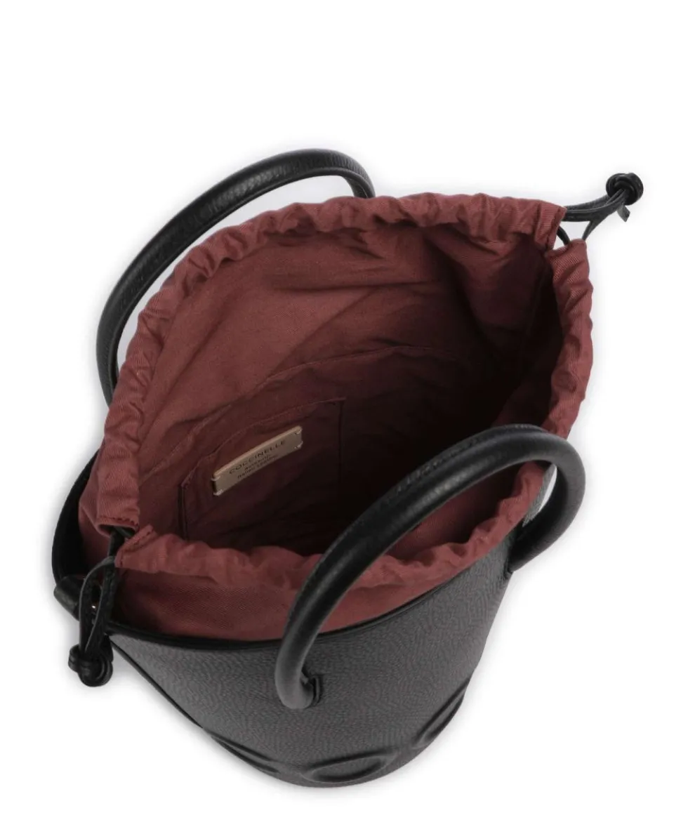 Myrtha Maxi Logo Bucket bag grained cow leather black