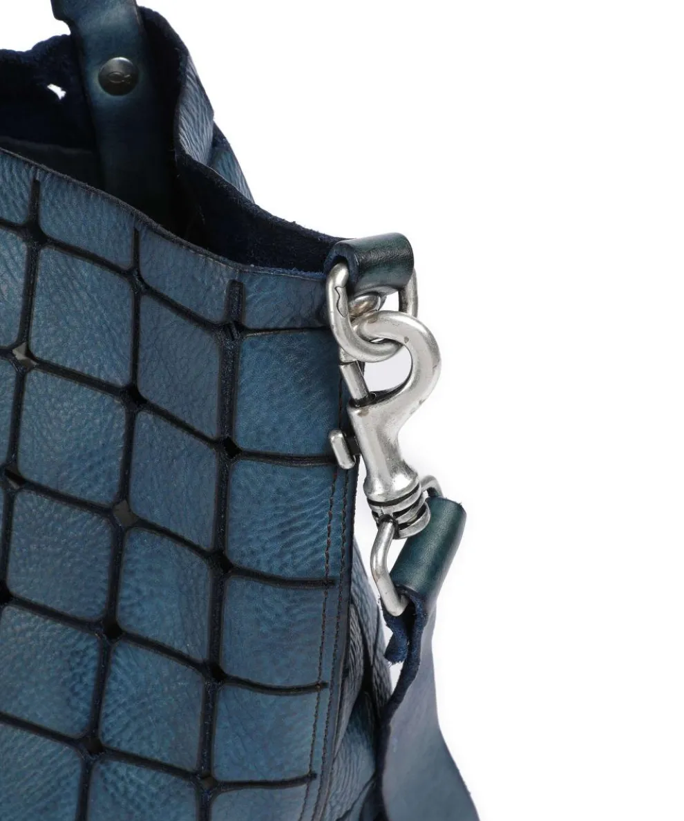 Tote bag cow leather petrol