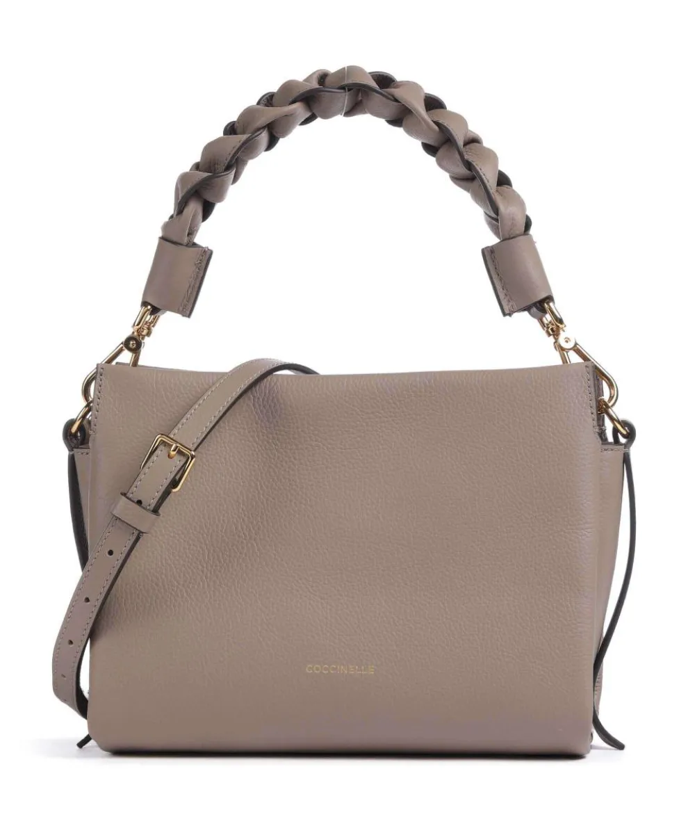 Boheme Grana Double Handbag grained leather taupe