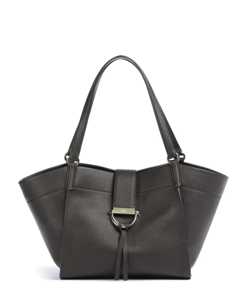Agave Temi Tote bag grained leather dark brown