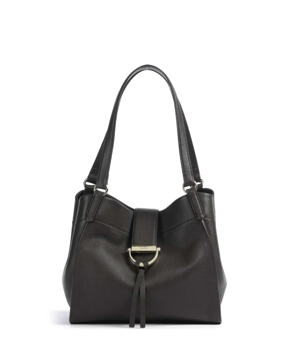 Agave Temi Tote bag grained leather dark brown