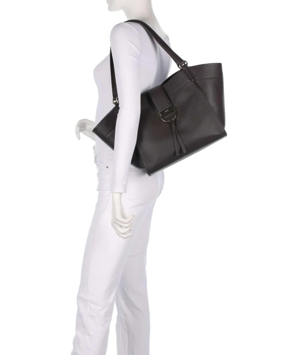 Agave Temi Tote bag grained leather dark brown