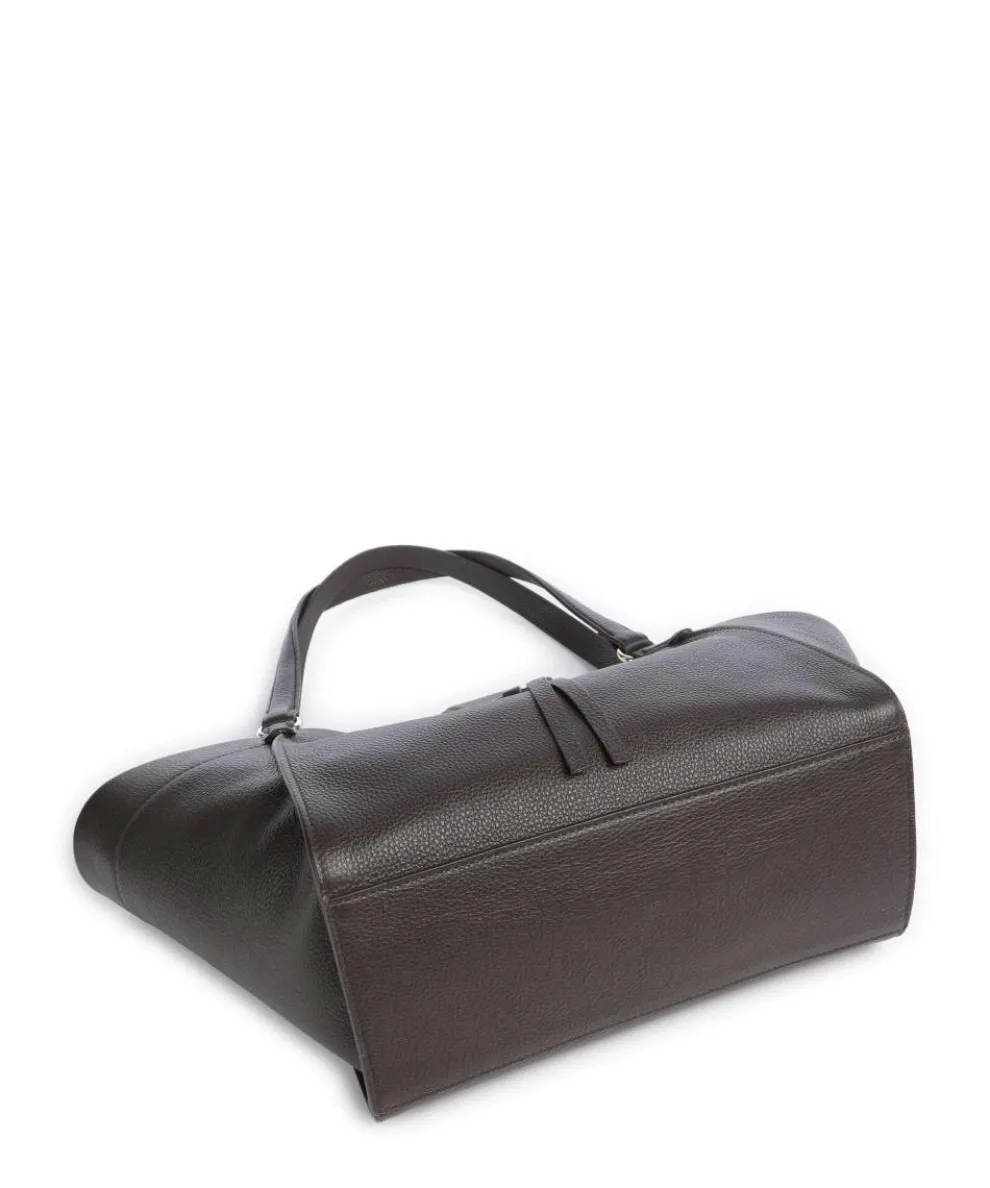 Agave Temi Tote bag grained leather dark brown