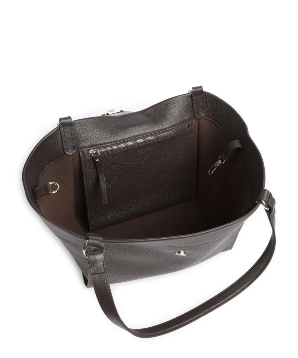 Agave Temi Tote bag grained leather dark brown