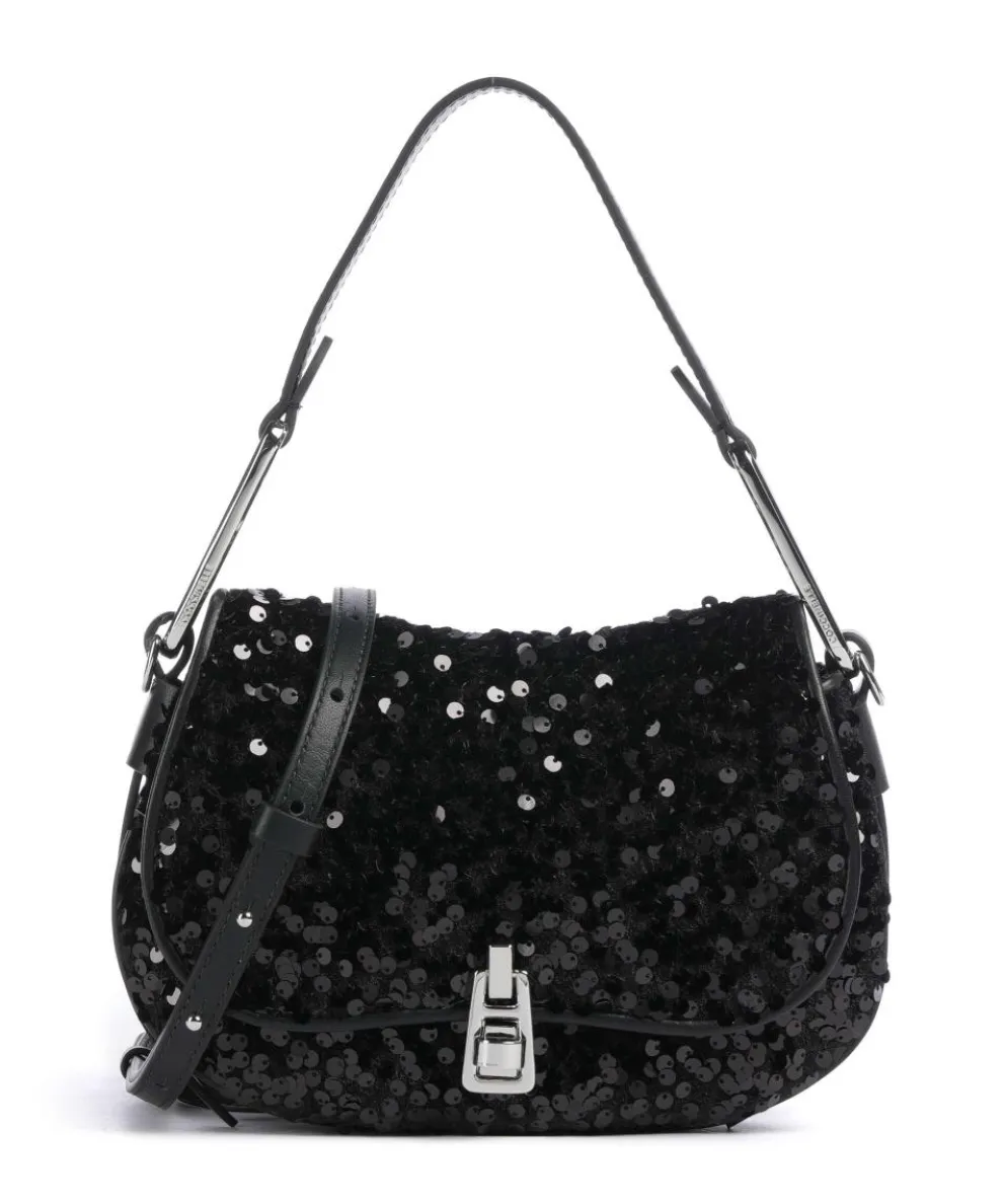 Magie Shoulder bag fabric, leather black