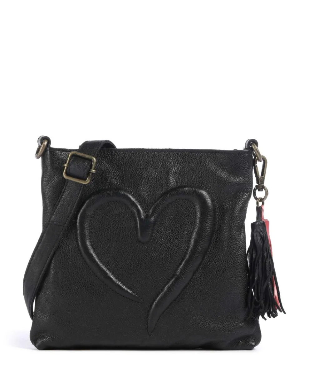 Herzweg 4 Crossbody bag grained leather black