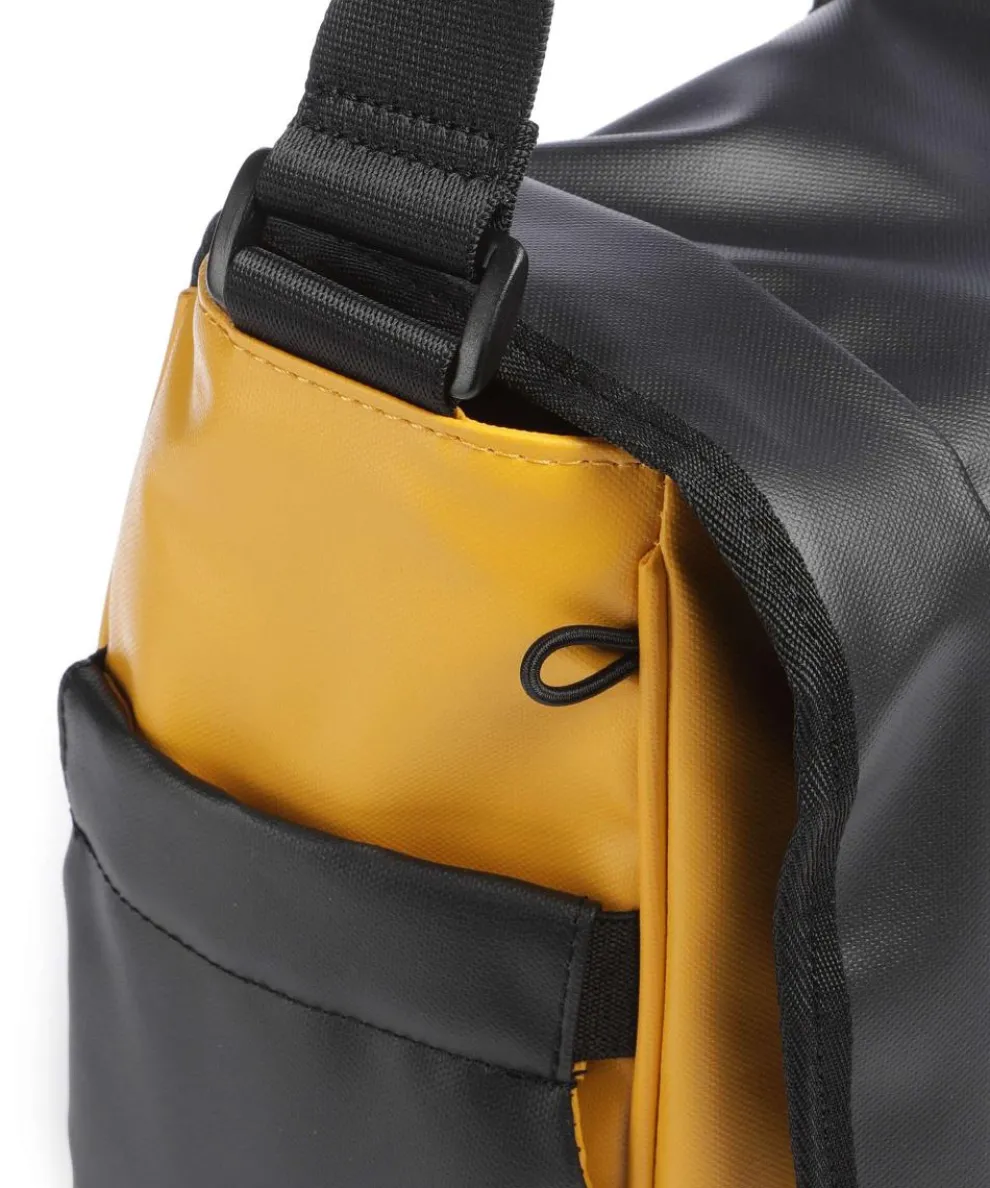 Eco Coated Messenger bag recycled polyester mustard yellow