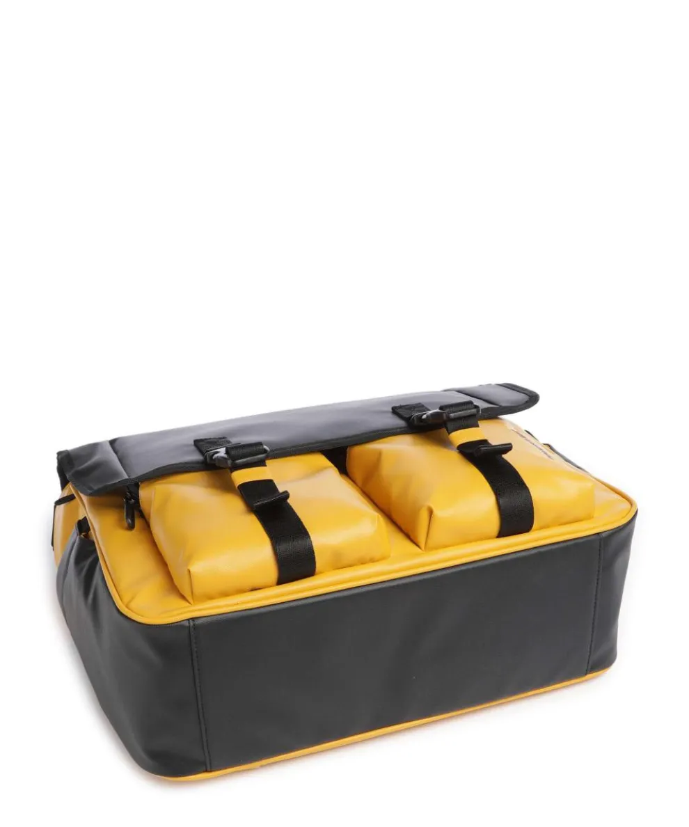 Eco Coated Messenger bag recycled polyester mustard yellow