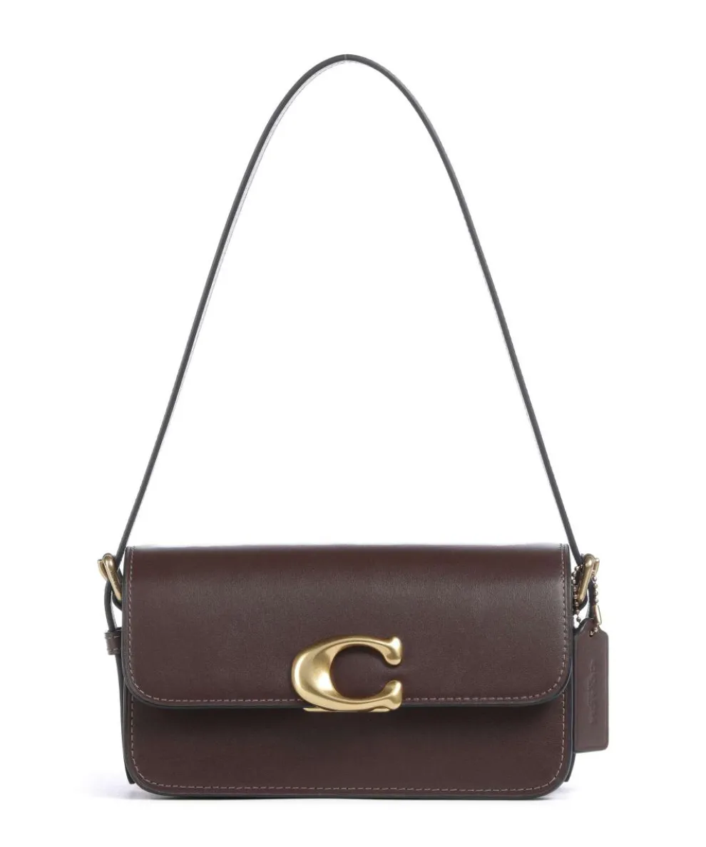 Zoe Shoulder bag fine grain cow leather dark brown