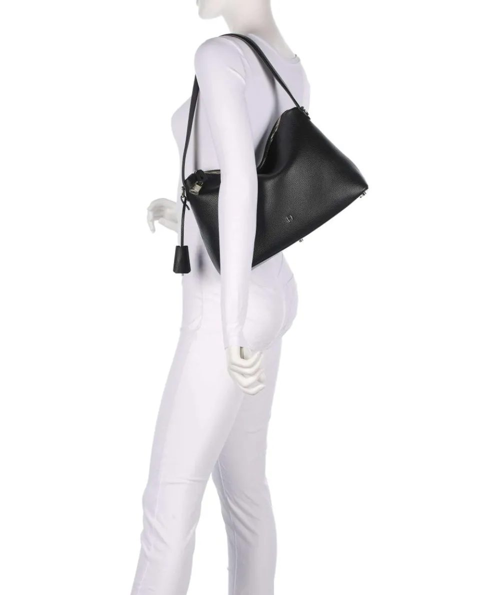 Delia M Hobo bag grained cow leather black