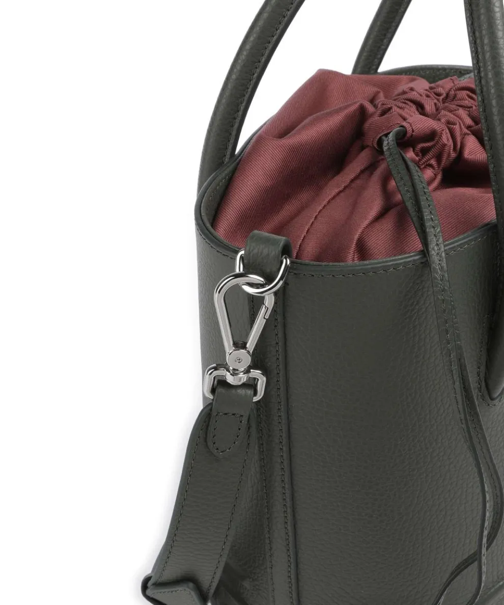 Myrtha Maxi Logo Bucket bag grained cow leather greygreen