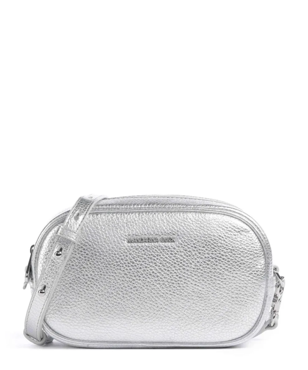 Mellow Metal Crossbody bag grained calfskin silver