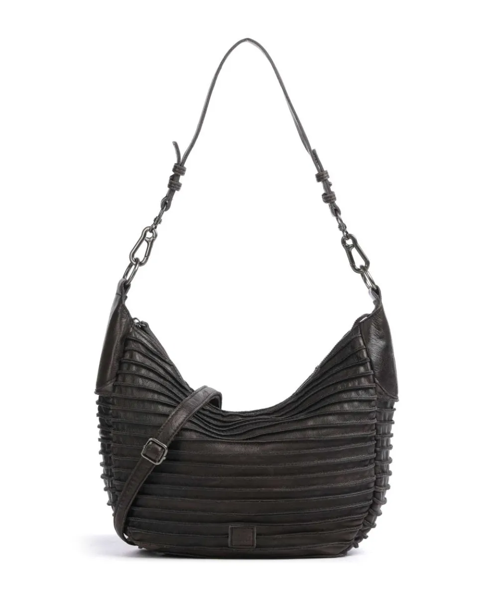 Riffel Flowow Hobo bag grained leather dark brown