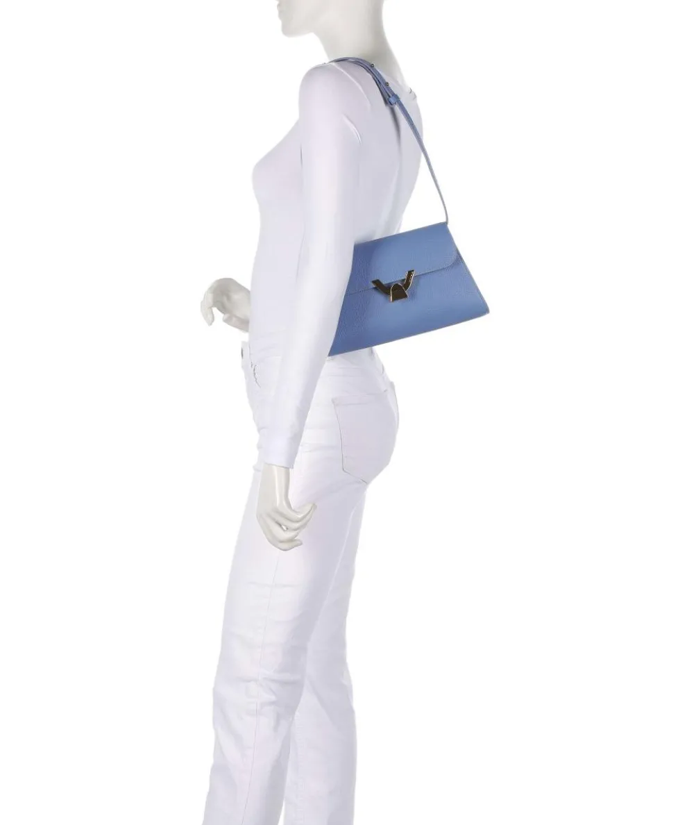 Dew Shoulder bag grained cow leather blue