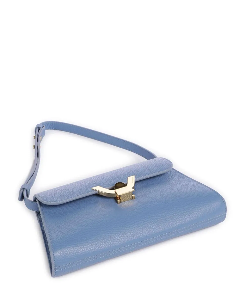Dew Shoulder bag grained cow leather blue