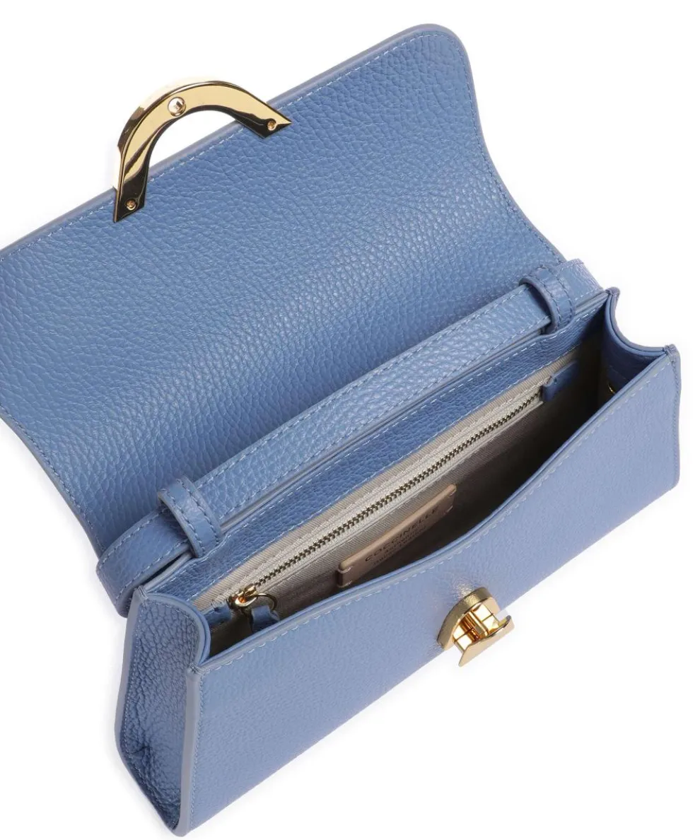 Dew Shoulder bag grained cow leather blue