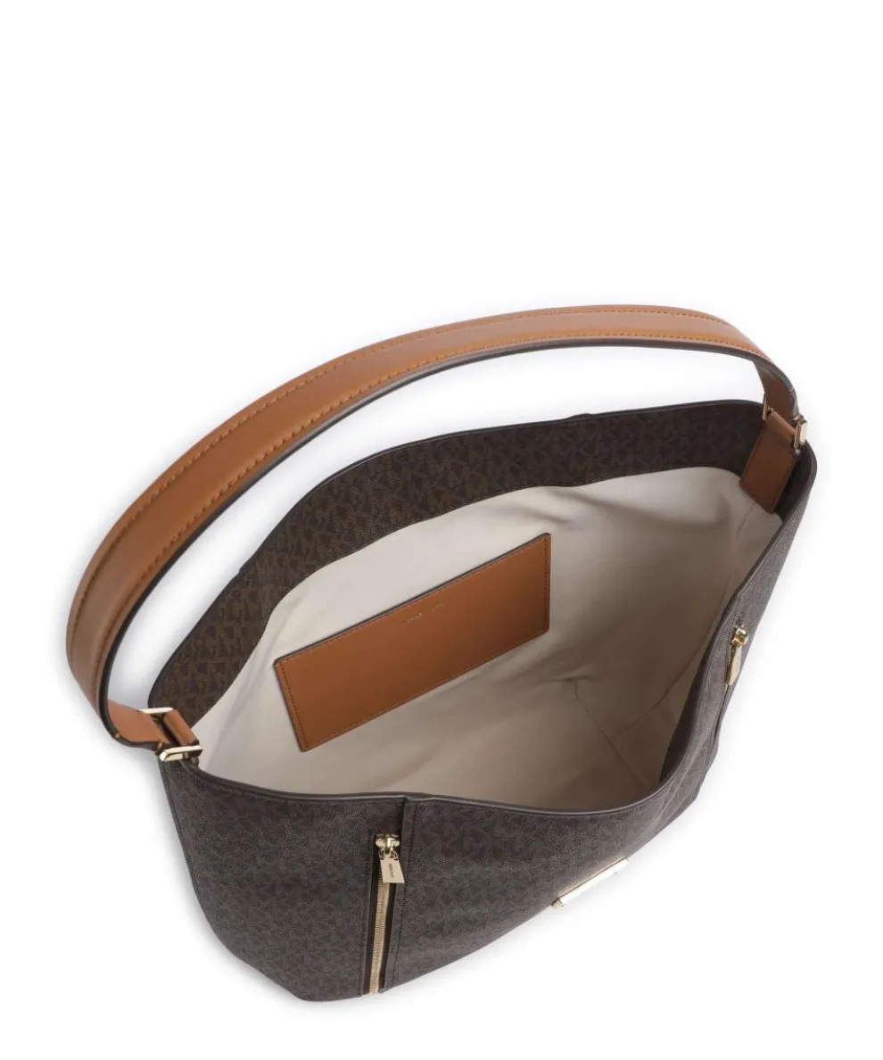 Addie Hobo bag canvas dark brown