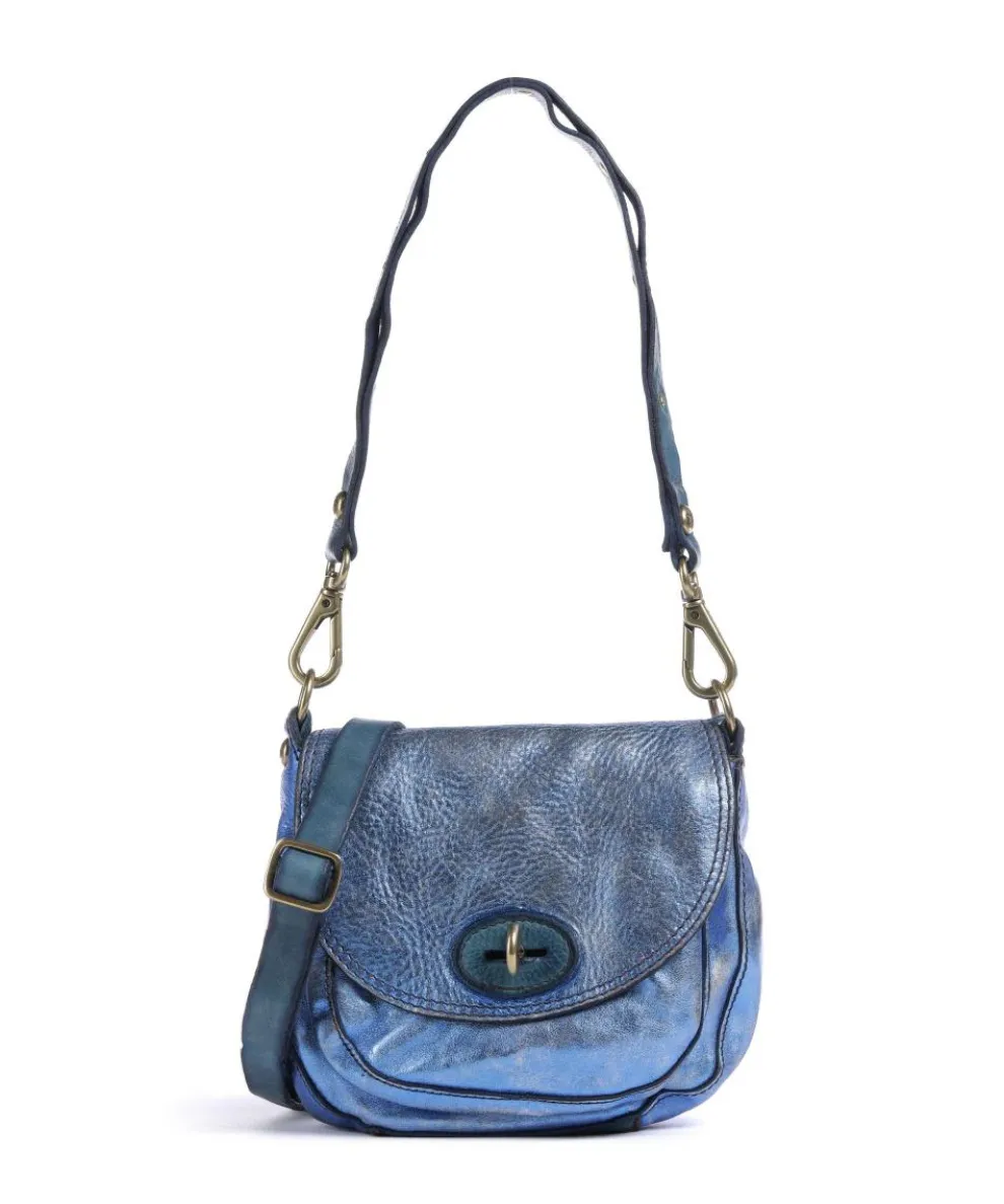 Shoulder bag cow leather blue