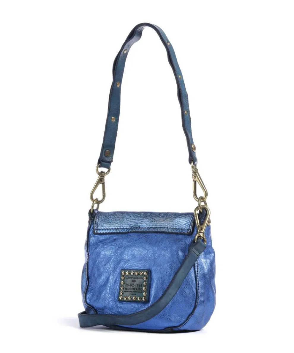 Shoulder bag cow leather blue