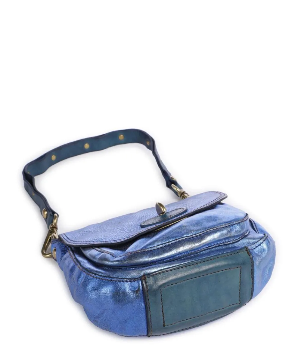 Shoulder bag cow leather blue