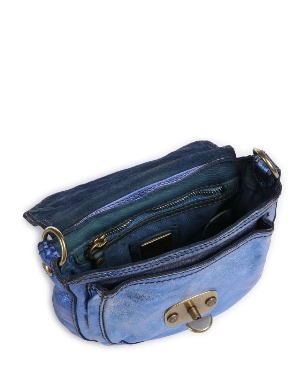 Shoulder bag cow leather blue