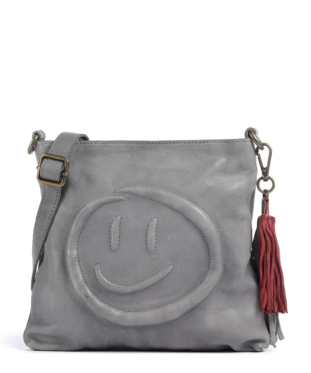 Lachnerstrasse 4 Crossbody bag grained cow leather grey