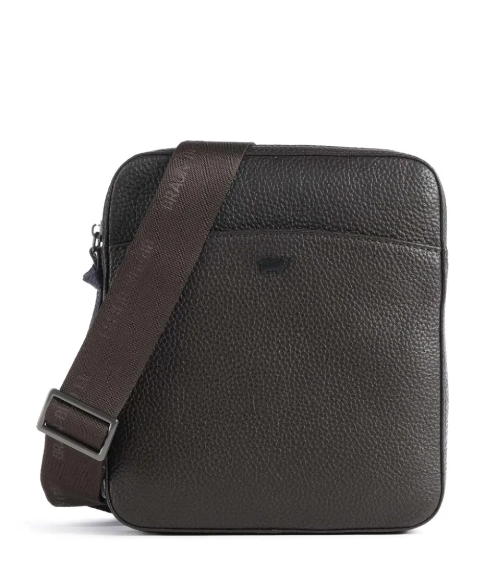Novara Crossbody bag grained cow leather dark brown