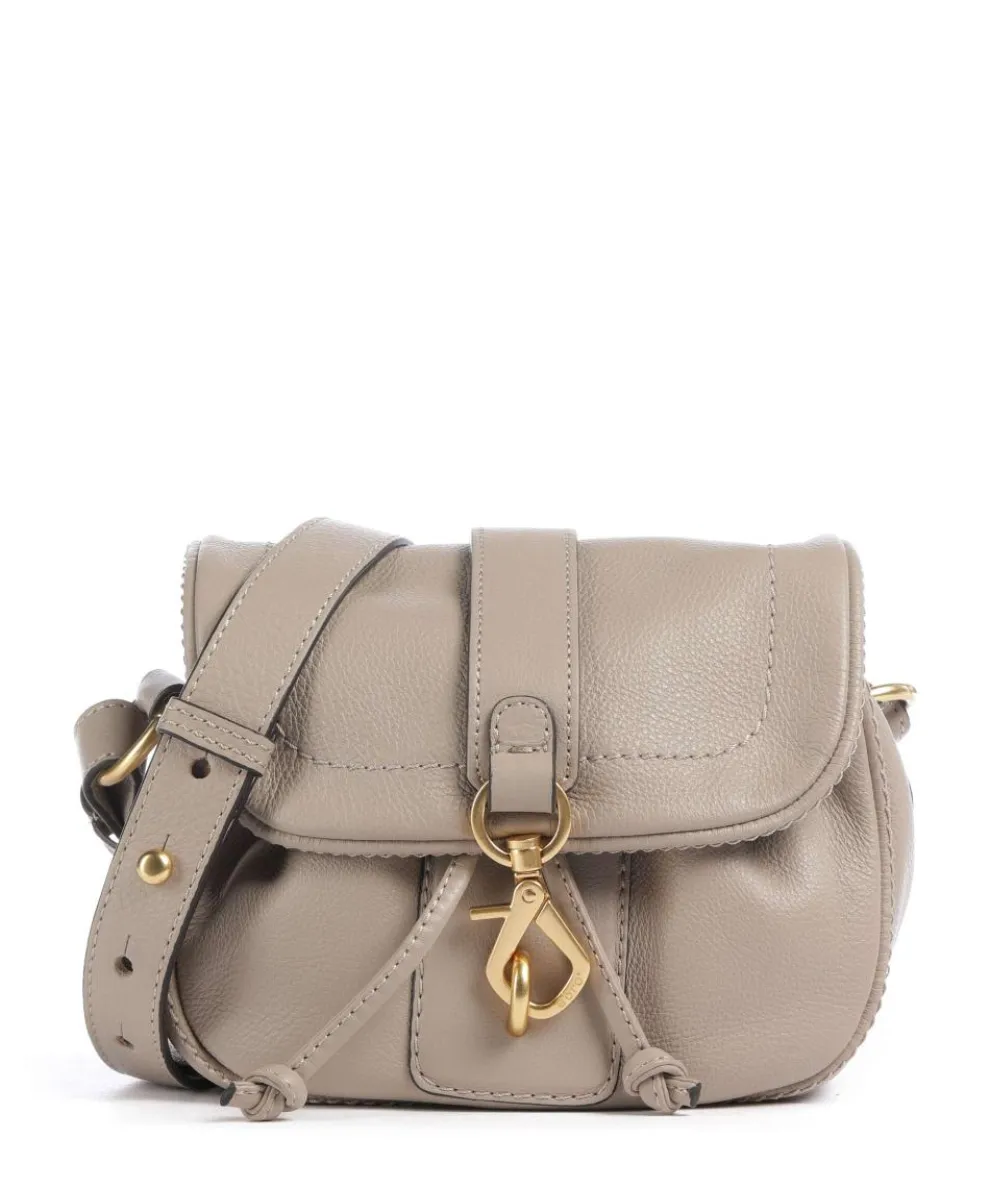 Dalia Star Saddle Crossbody bag grained leather beige