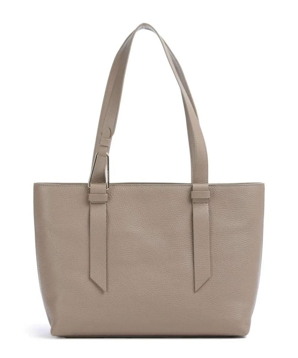 Malory Tote bag grained leather taupe