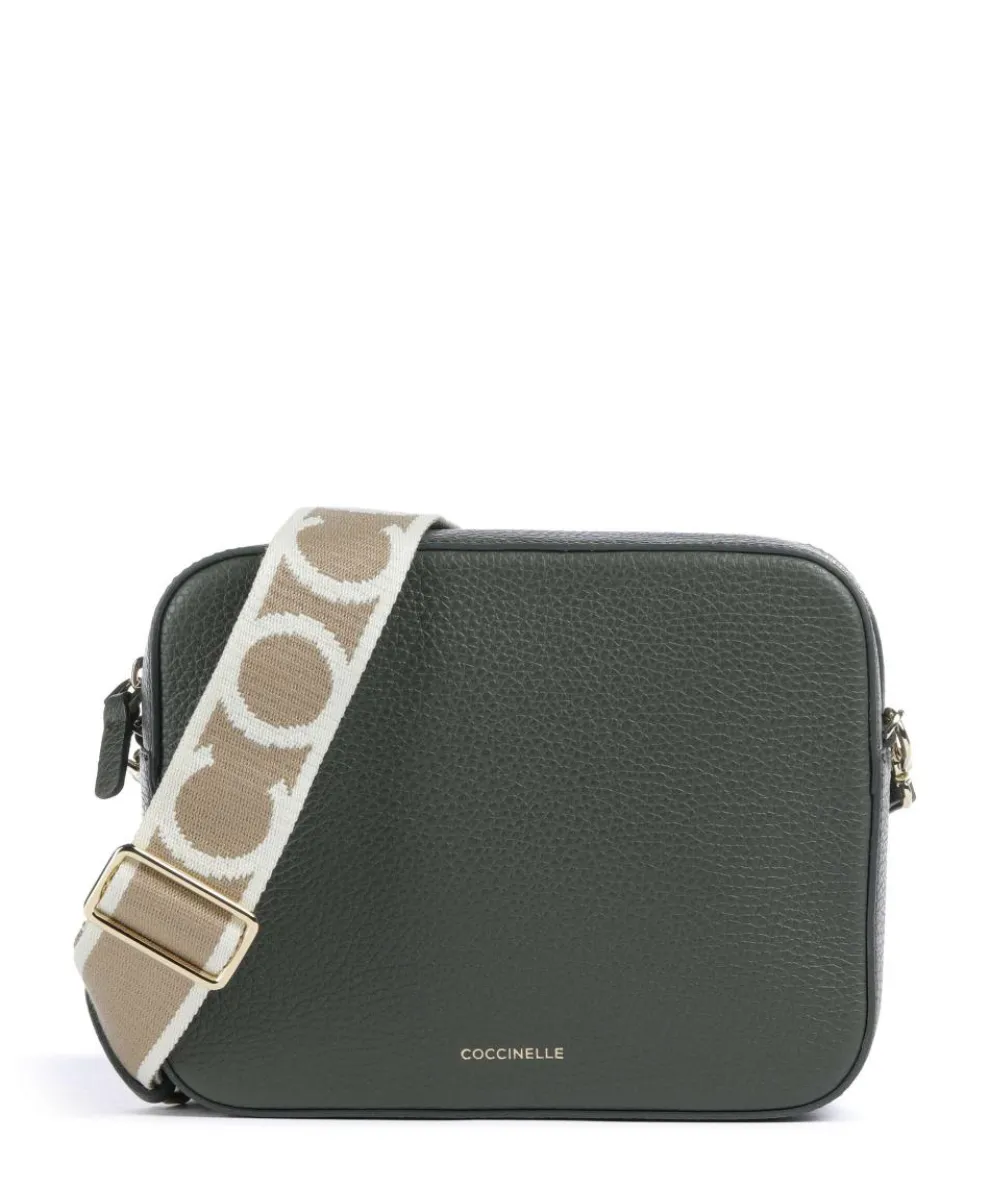 Tebe Crossbody bag grained leather dark green