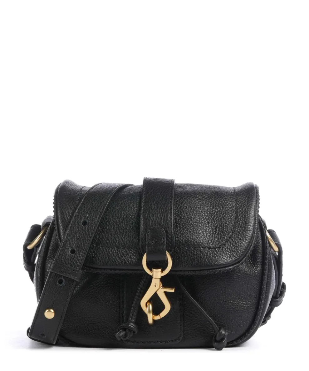 Dalia Star Saddle Crossbody bag grained leather black