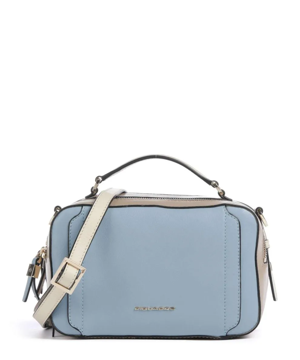 W92 Crossbody bag fine grain cow leather blue/beige