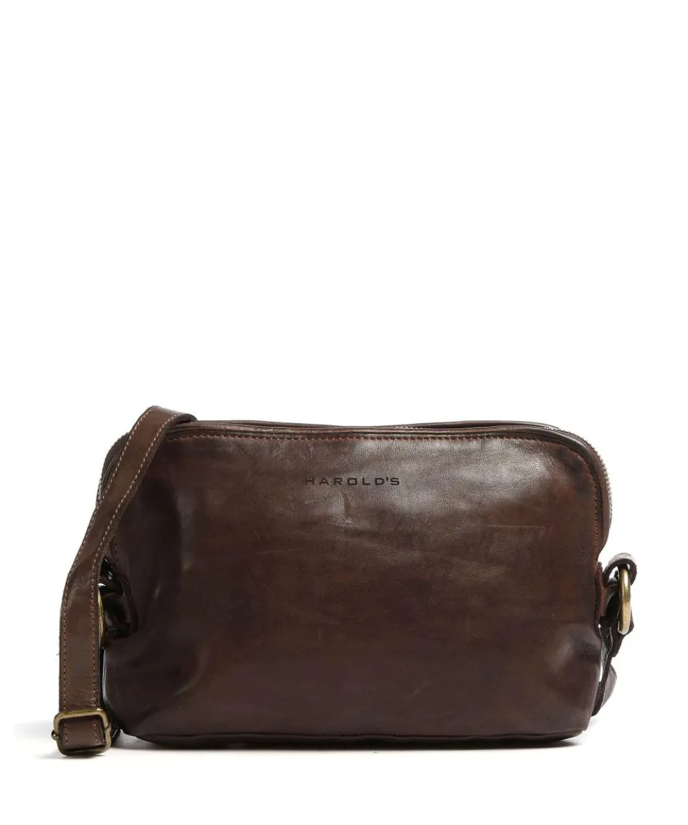 Submarine Crossbody bag grained cow leather dark brown