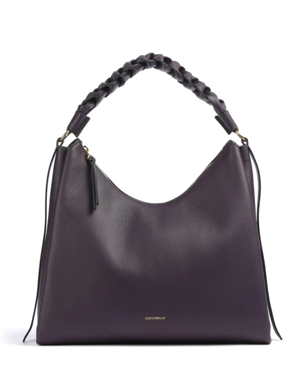 Boheme Grana Double Hobo bag grained leather plum