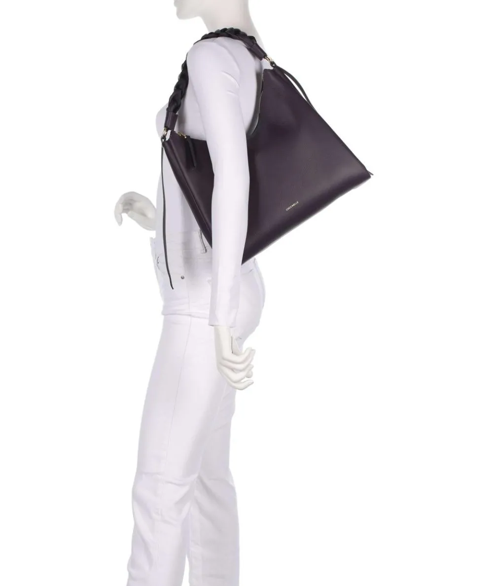 Boheme Grana Double Hobo bag grained leather plum