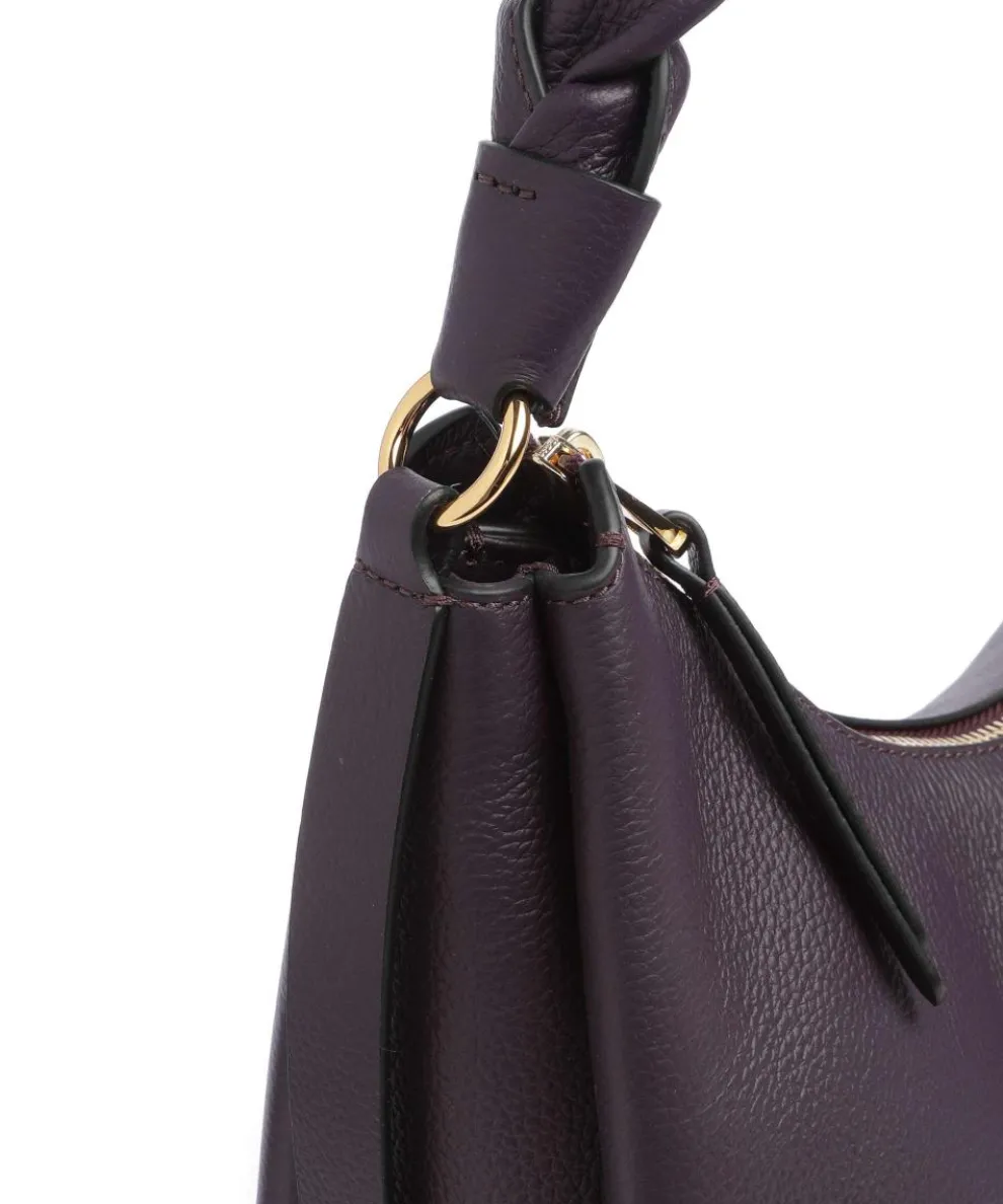 Boheme Grana Double Hobo bag grained leather plum