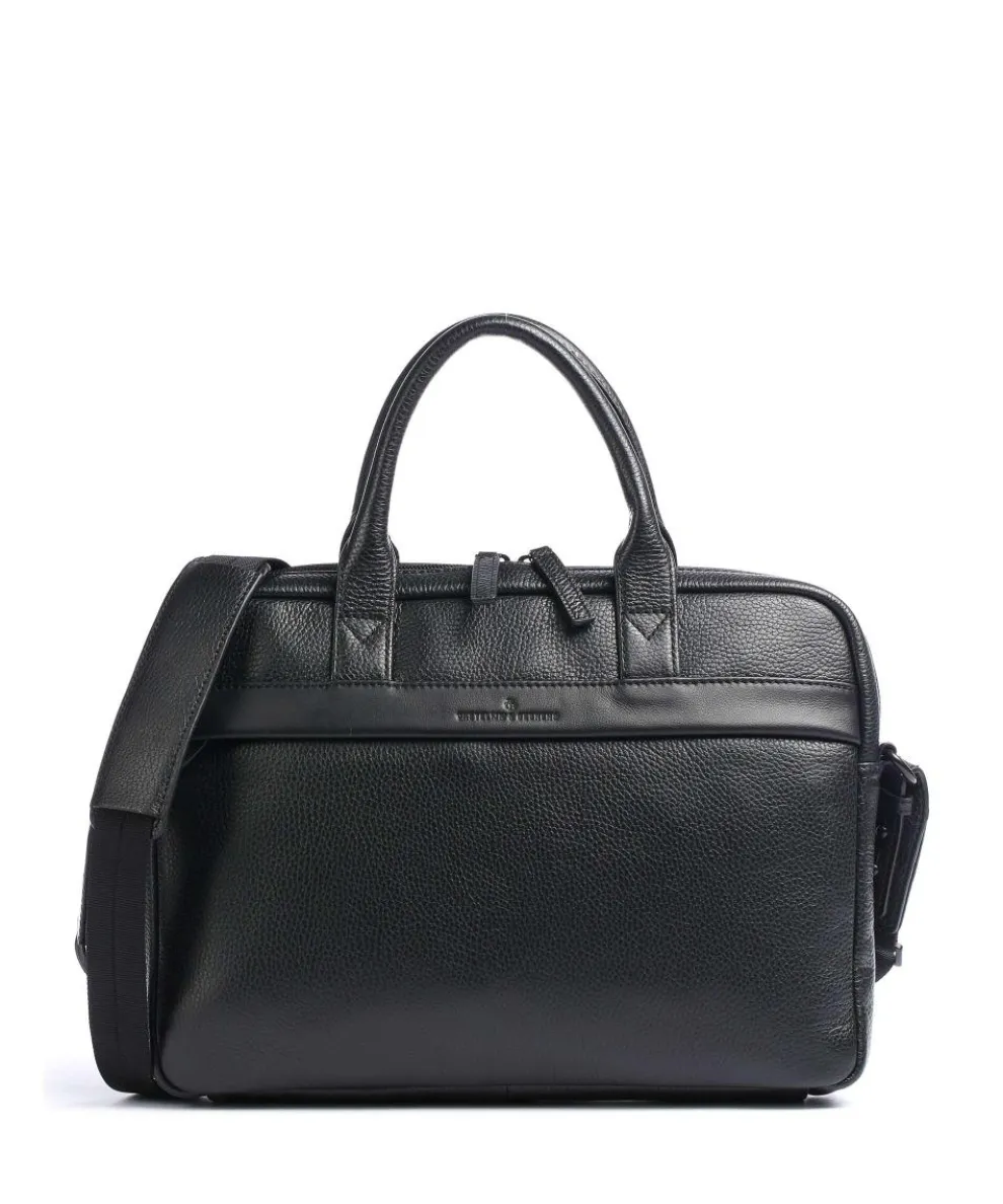 Onyx Delta Briefcase 13″ grained cow leather black