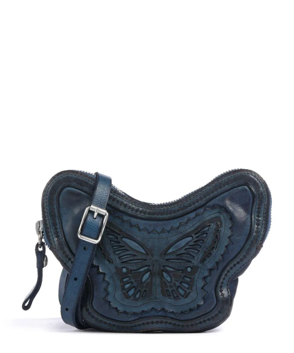 Crossbody bag cow leather dark blue