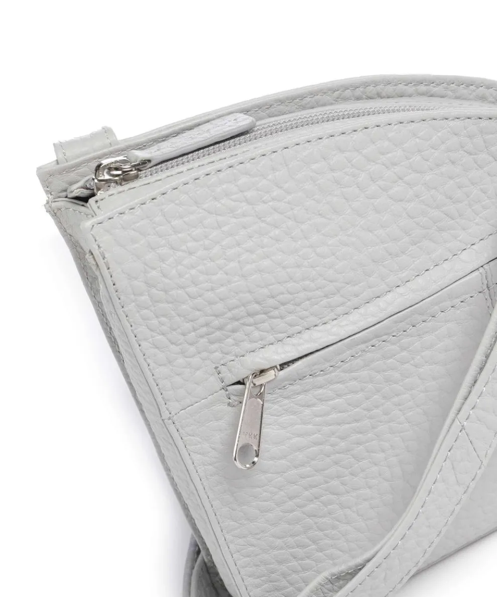 Hirsch Britney Crossbody bag grained leather light grey