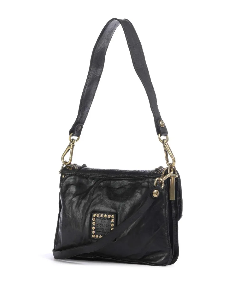 Shoulder bag fine grain cow leather black