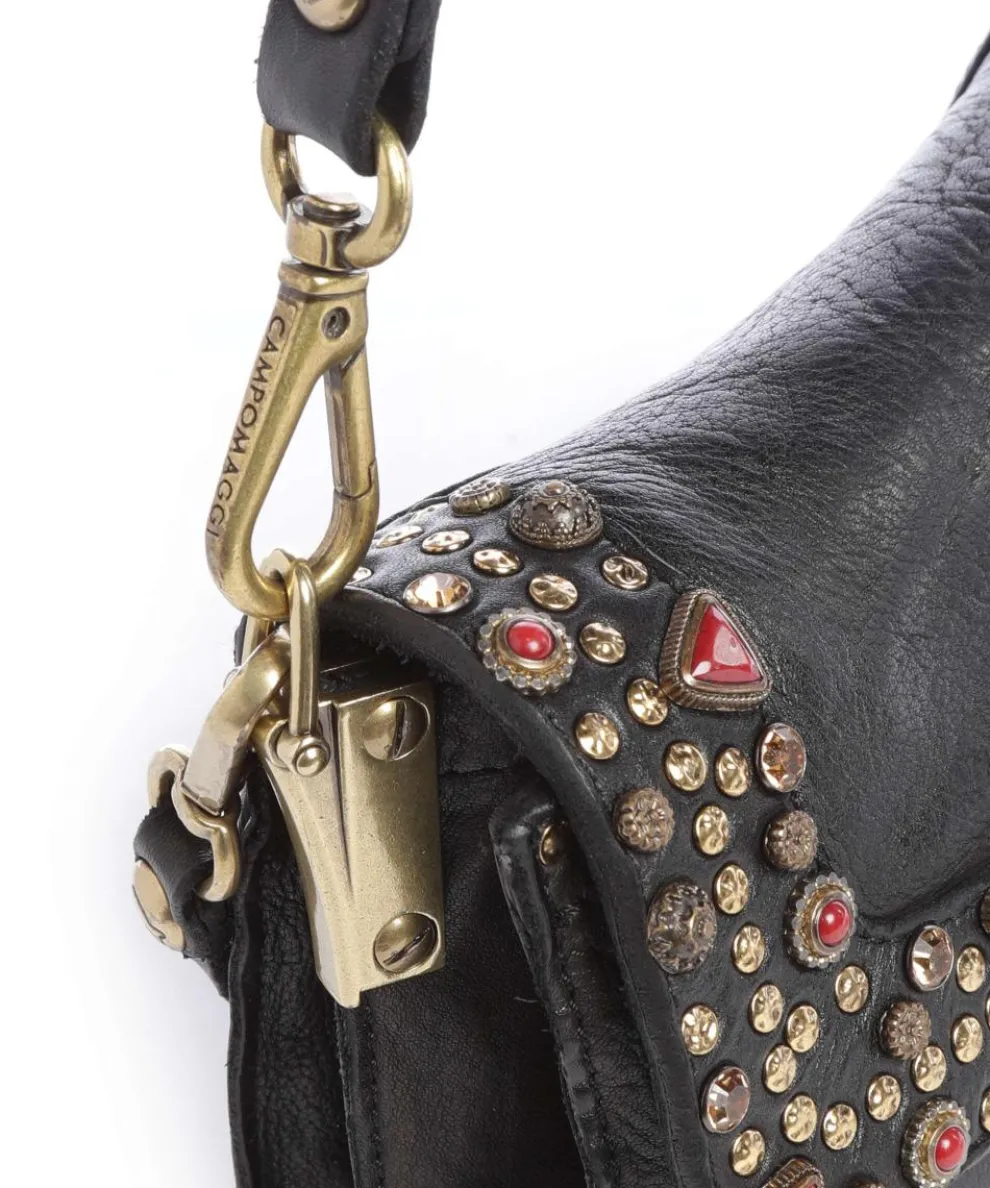 Shoulder bag fine grain cow leather black