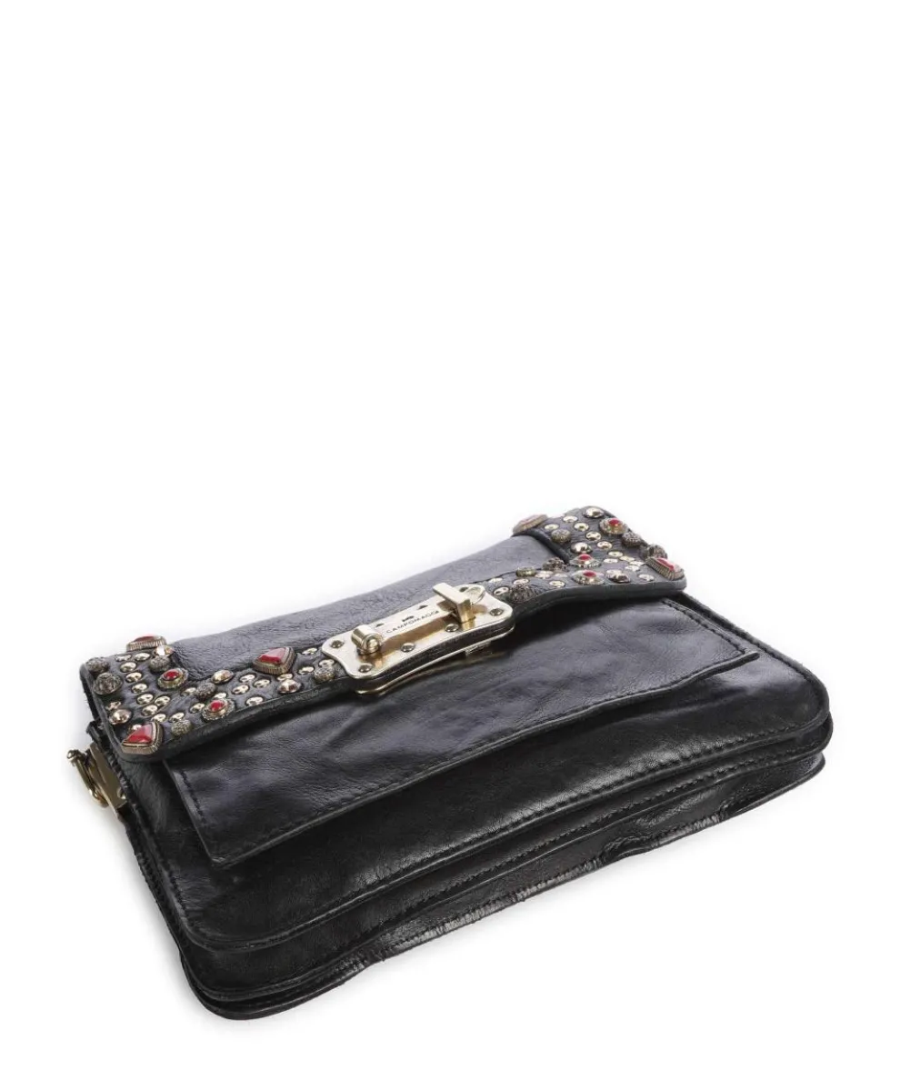 Shoulder bag fine grain cow leather black
