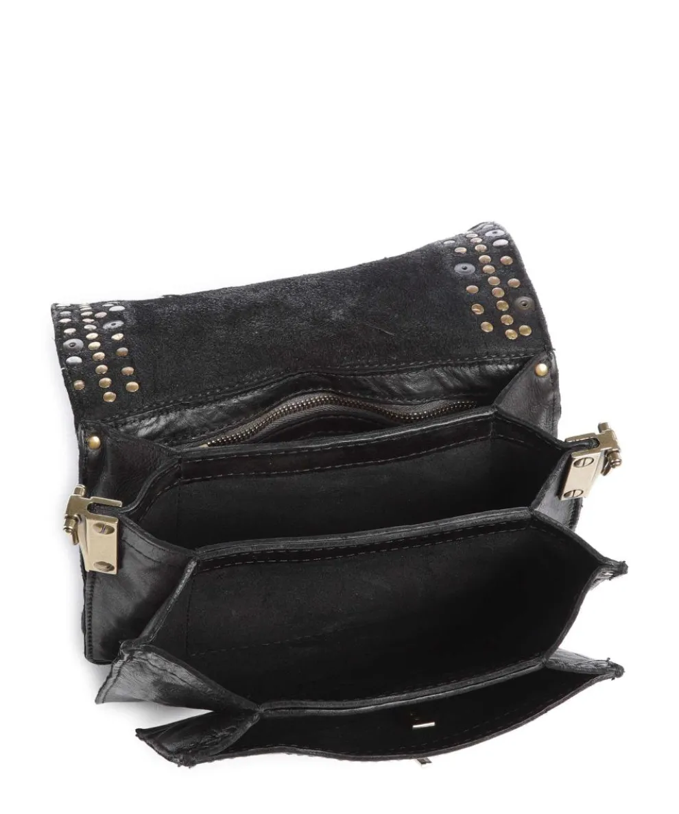 Shoulder bag fine grain cow leather black