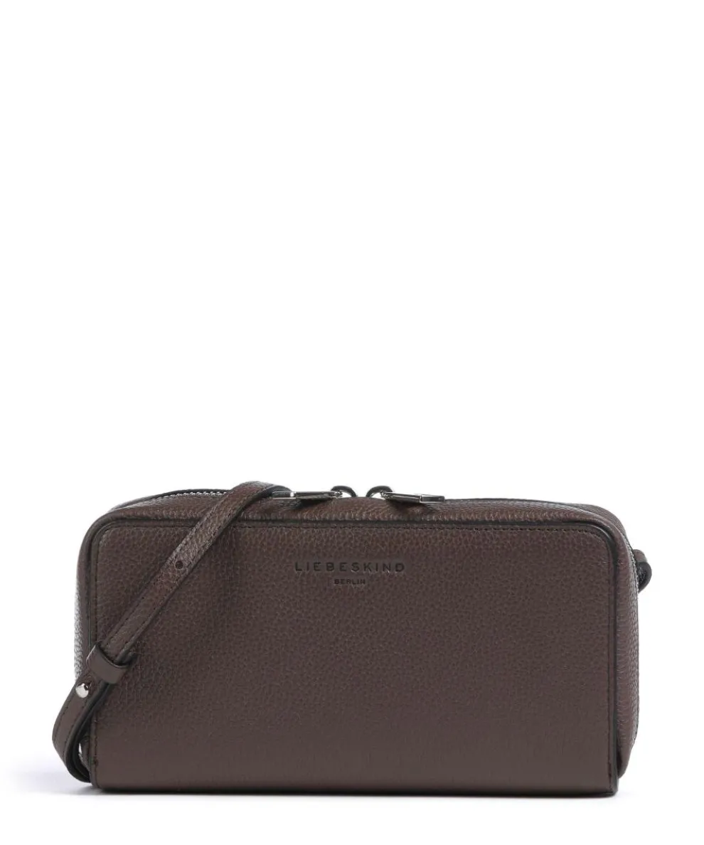 Lou Small Pebble XS Wallet grained cow leather dark brown