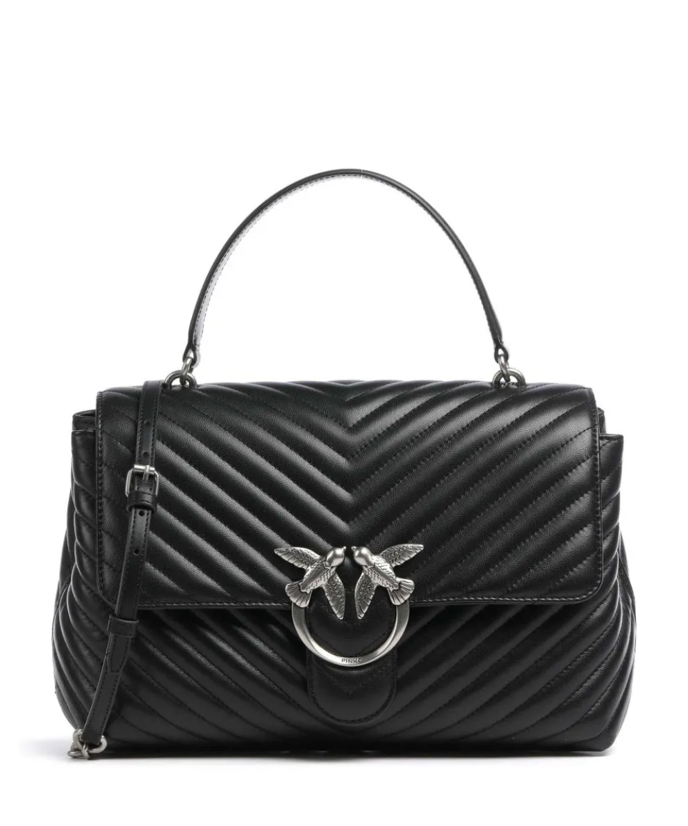 Love Lady Puff Big Handbag sheepskin leather black