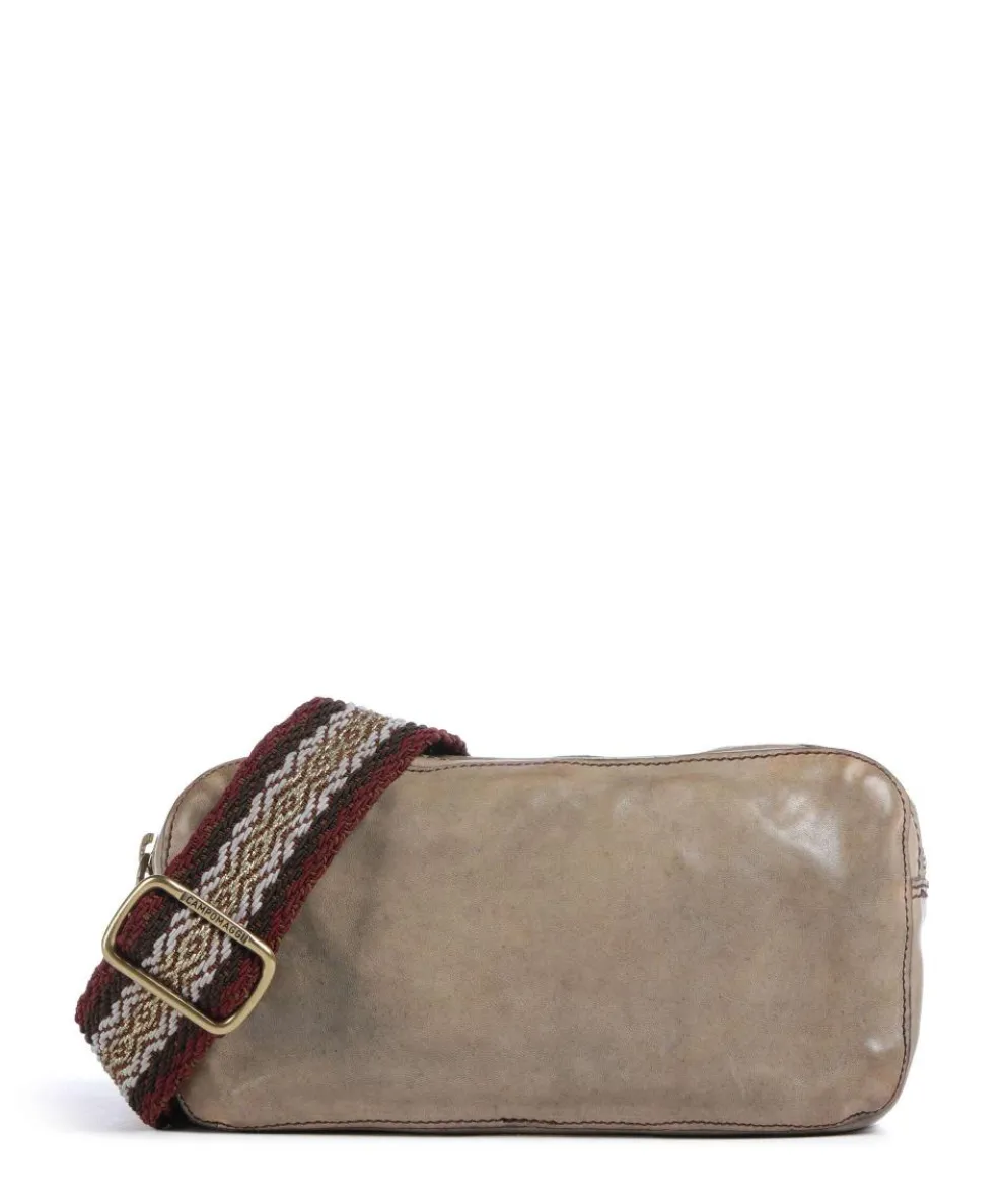 Crossbody bag cow leather beige