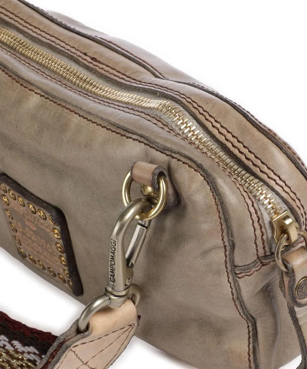 Crossbody bag cow leather beige